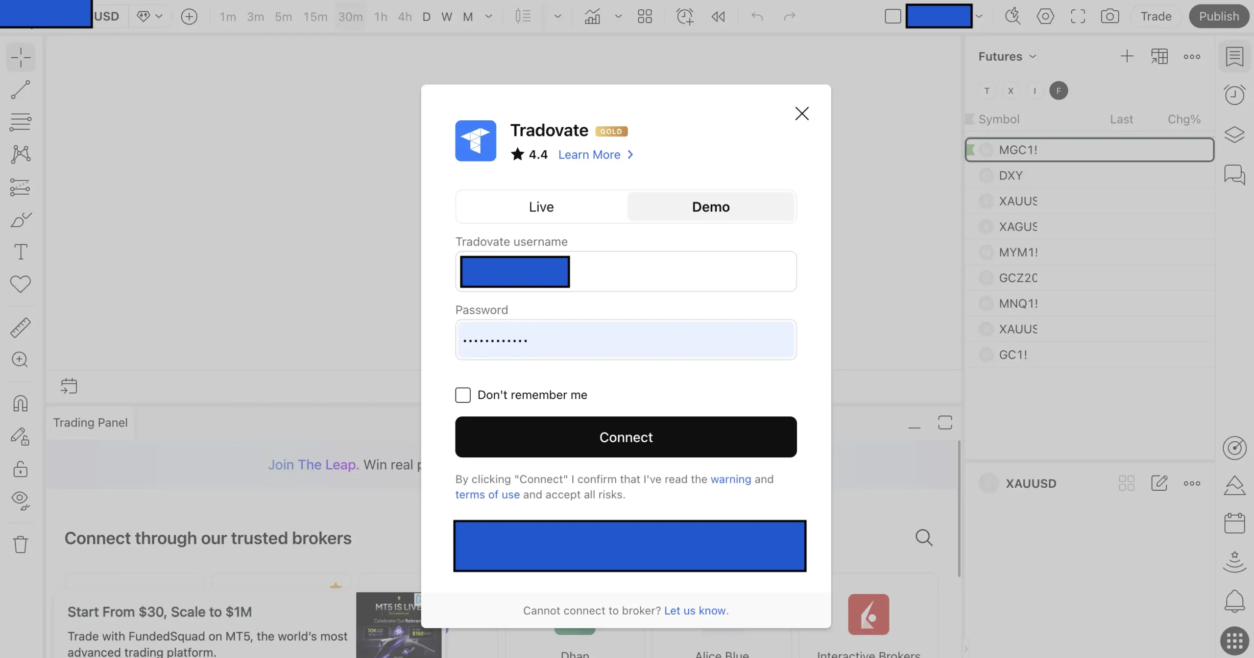 Tradingview Tradovate Login